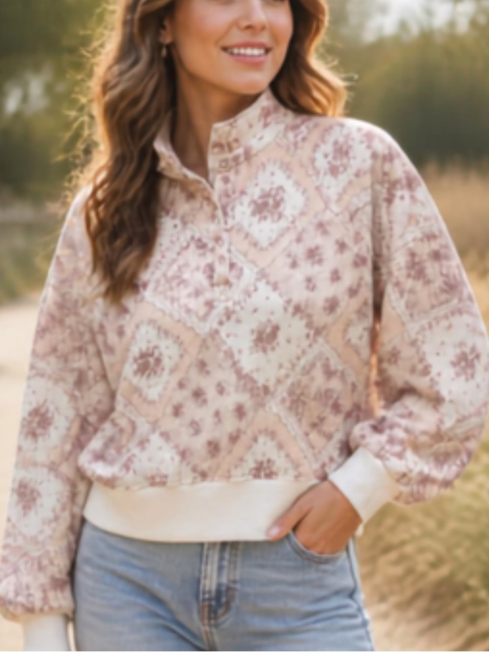 NWT AS Revival Altar’d State Patchwork Sweatshirt XS